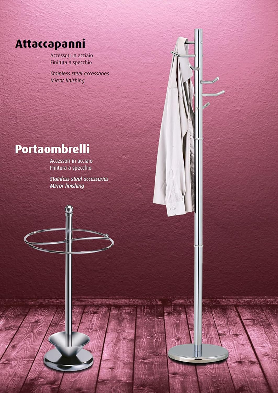 King Home p1671049 Kleiderhaken, verchromt, 45,6 x 28 x 119,5h