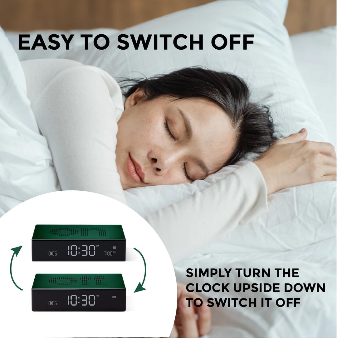 Lexon FLIP Premium LCD-Wecker (Alu Poli), Alu Poli