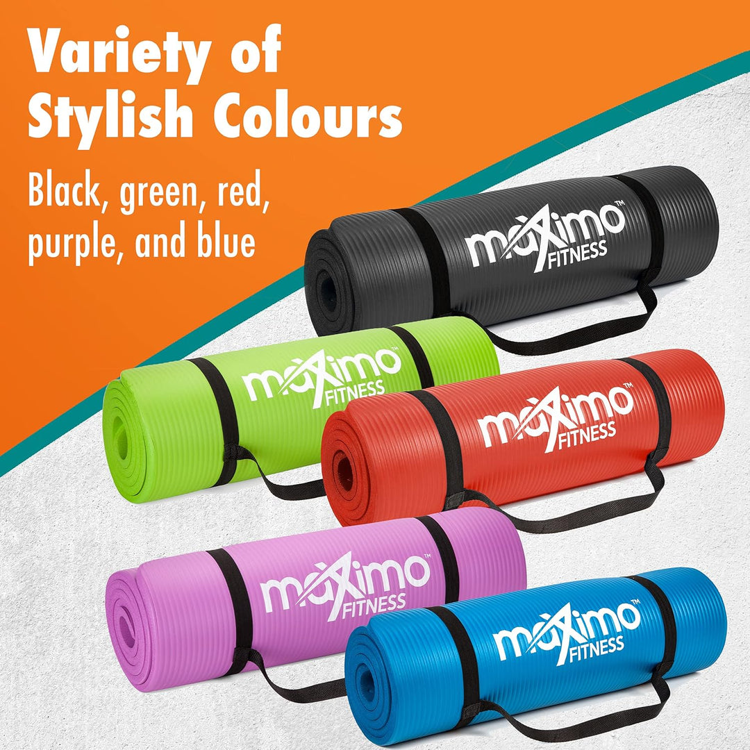 Maximo Fitnessmatte – Dicke Premium Yogamatte – 183 cm Länge x 60 cm Breite x 1,2 cm (12mm) – Mehrzw