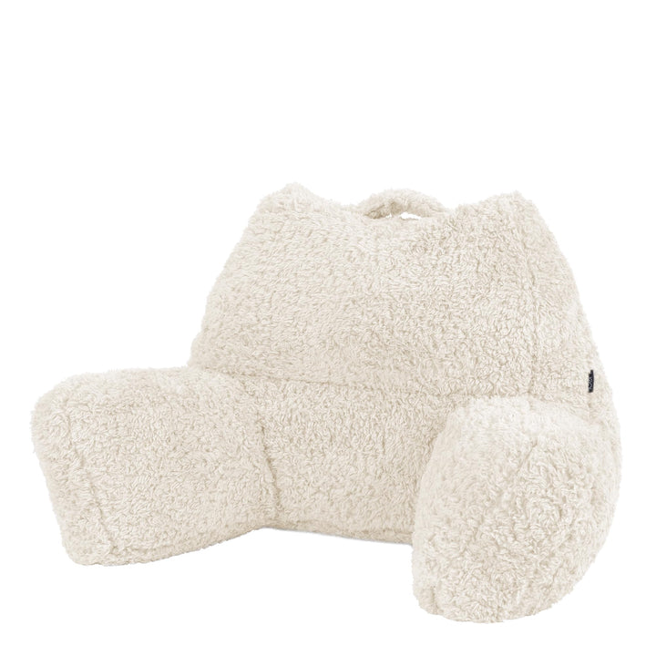 Icon Teddybär Rückenlehne Lesekissen, Creme, Lesekissen Flauschig mit Sitzsack Füllung, Rückenstütze