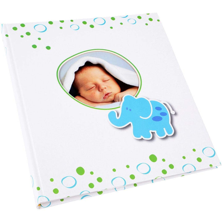 goldbuch Babyalbum mit Fensterausschnitt, Elefant, 30 x 31 cm, 60 weisse Blankoseiten mit 4 illustri