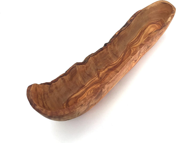 Schale länglich rustikal Länge wählbar Baguetteschale Obstschale handgemacht aus Olivenholz (23 bis