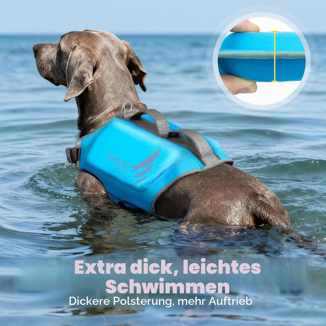 VIVAGLORY High Buoyancy Schwimmweste Hund, Rettungsweste, Hundeschwimmweste für Bootfahren, Schwimmh