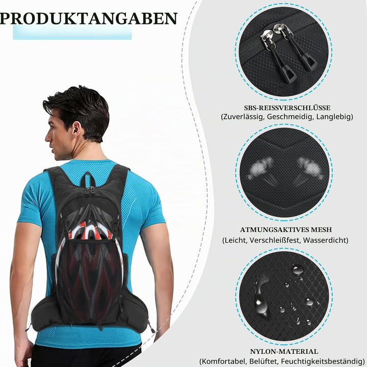 Trinkrucksack mit Trinkblase 2L Klein Laufrucksack Joggen für Damen Herren, Leichter Laufen Rucksack