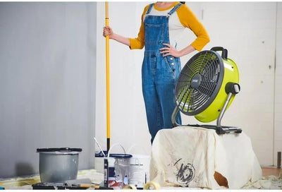 RYOBI 18 V Akku-Stand-Ventilator R18F5-0 (Kabelloser Bodenventilator, 45-cm-Trommel für maximale Luf