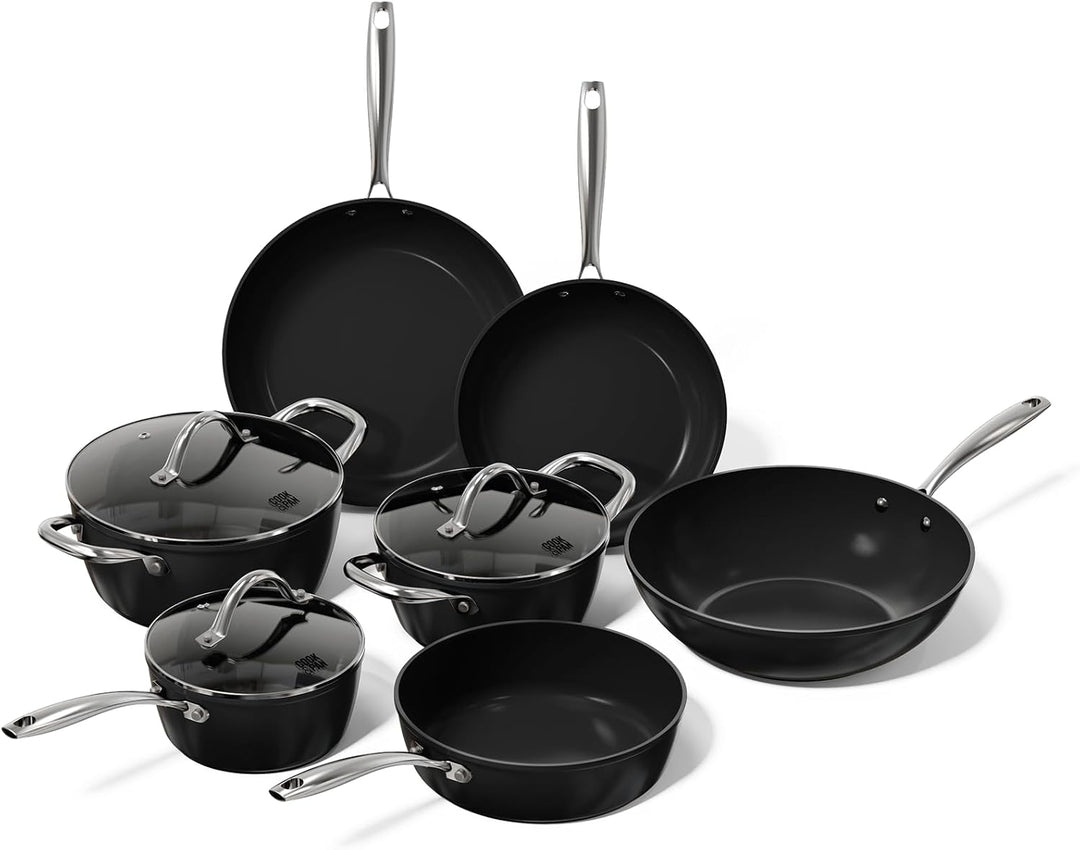 Cook & Pan - Signature Topfset und Pfannenset, 7-teilig-Induktionsgeeignet-PFAS frei Keramik-Beschic