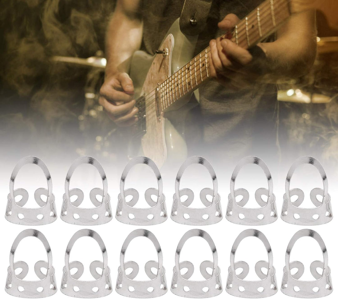 12 Stück Verstellbare Fingerpicks Edelstahl Fingerpicks Gitarre Banjo Ukulele Fingerpicks Zupfstring