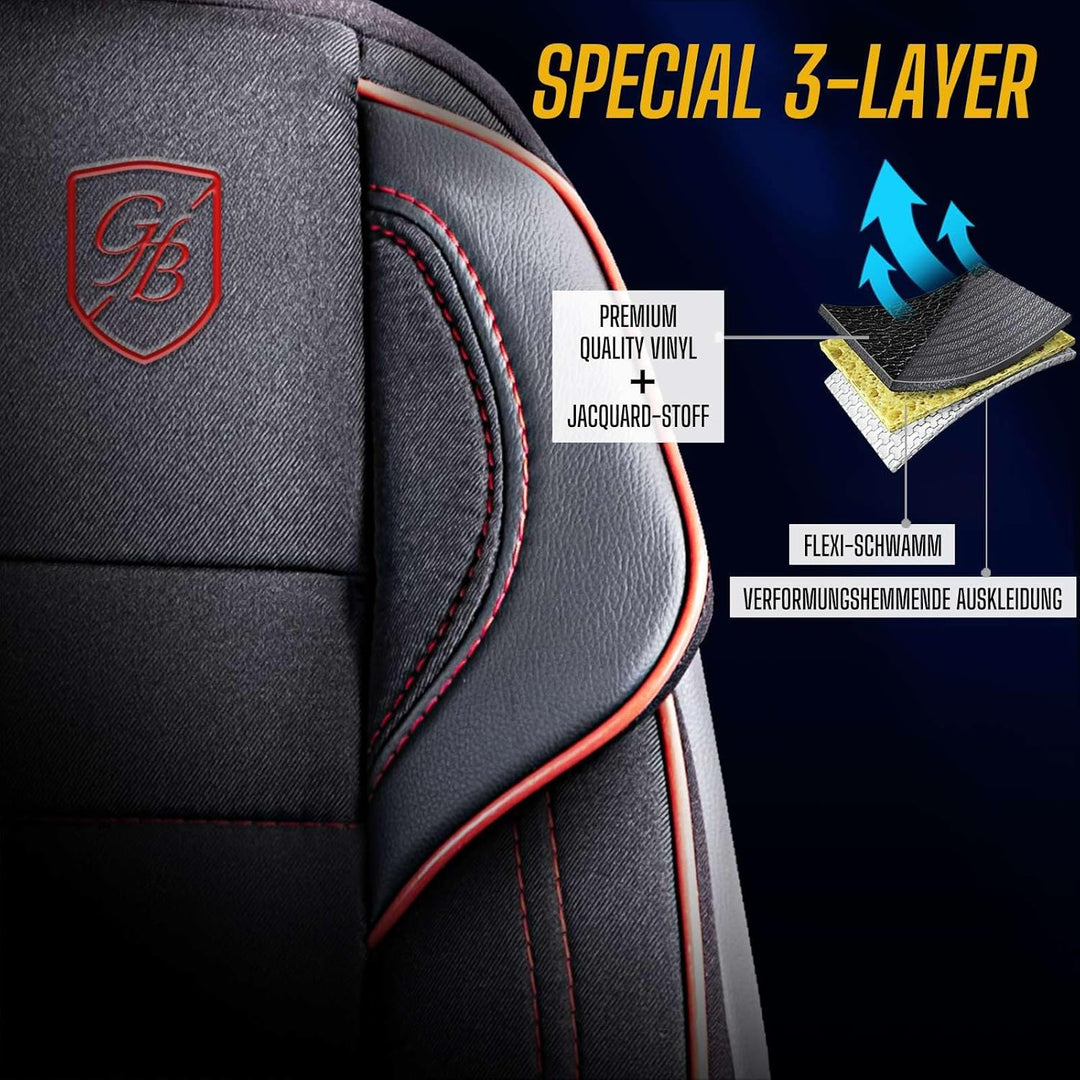 Autositzbezüge Universal – Premium Autozubehör Innenraum für PKW & SUV – Jacquard Sitzauflage, Autos