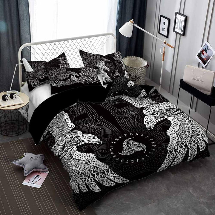 3D Wikinger Bettwäsche Set 135x200 cm 2teilig mit Reissverschluss Weiche und Angenehme Schlafkomfort