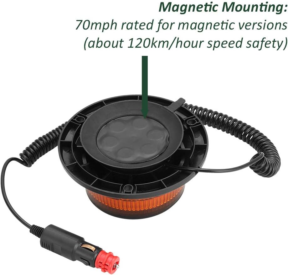 D-TECH 12/24V LED Frontblitzer Rundumleuchte Amber Notlicht-Leuchtfeuer für LKWs Traktoren Orange Ru