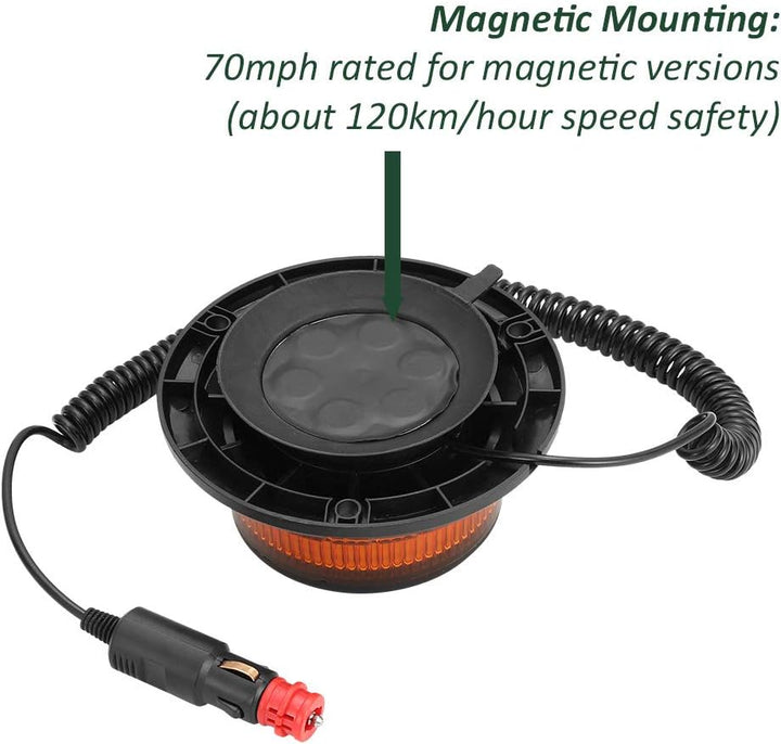 D-TECH 12/24V LED Frontblitzer Rundumleuchte Amber Notlicht-Leuchtfeuer für LKWs Traktoren Orange Ru