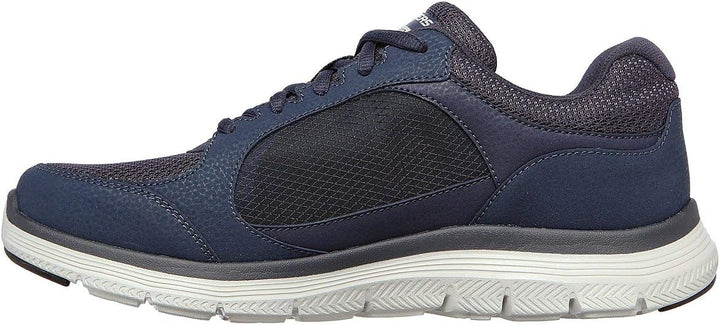 Skechers Herren Flex Advantage 4.0 True Clarity Sneaker 39 EU Navy Leather Pu Mesh Trim, 39 EU Navy