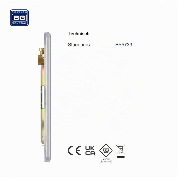 BG Electrical Doppelte, schraubenlose Blindplatte Doppelte Blindplatte Gebürsteter Stahl, Doppelte B