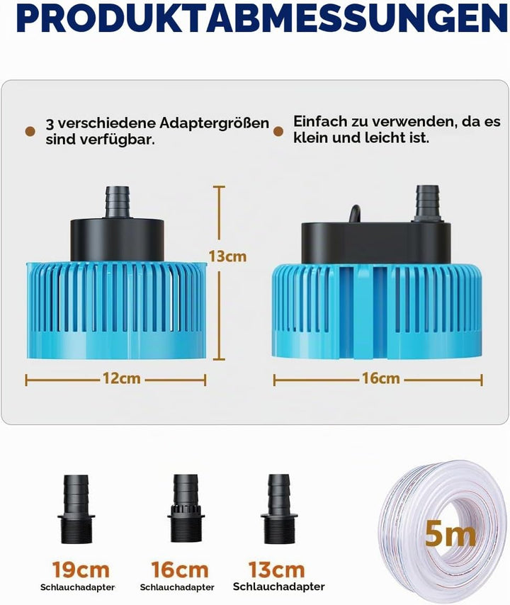 Lnicez Schmutzwasserpumpe Tauchpumpe 75W 3000L/H Wasserpumpe 3.2m max Förderhöhe, Tauchpumpe Schmutz