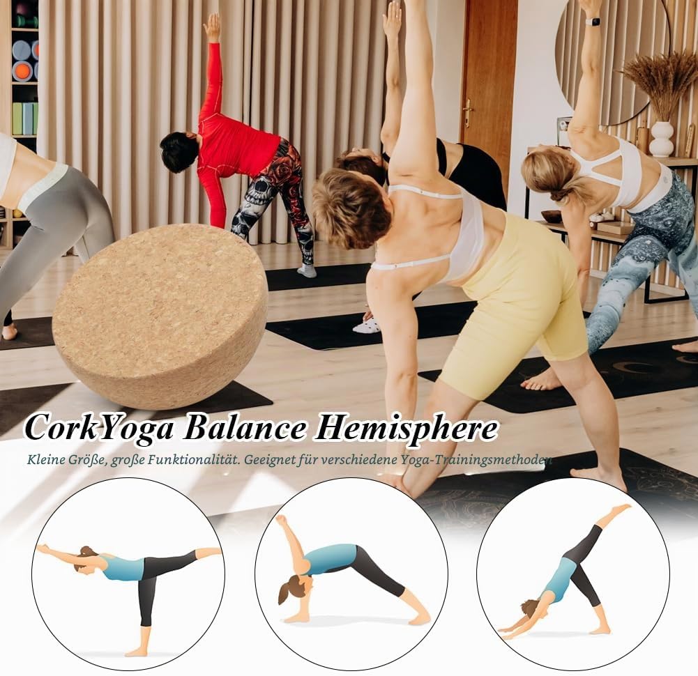 Kork Halbkugel, Ø 15 cm Balance Board Halbkugel, Höhe 7 cm, Gleichgewichts Trainer für Kinder und Er