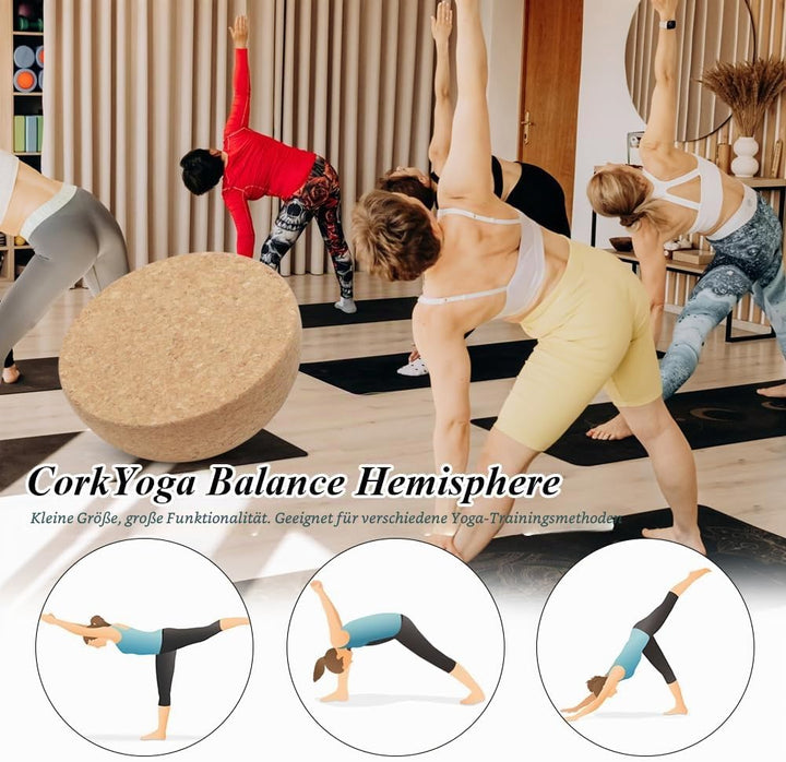 Kork Halbkugel, Ø 15 cm Balance Board Halbkugel, Höhe 7 cm, Gleichgewichts Trainer für Kinder und Er
