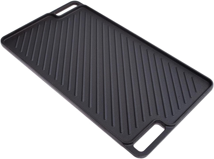 Allpax Grillplatte aus Gusseisen 46×26 cm – Wendbare Grillpfanne glatt & gerillt, hitzebeständig bis