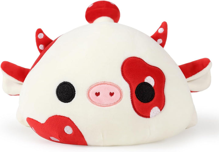 shownicer Plüschtier Pilz Kuh Kuscheltier Stofftier Kawaii Kuh Plüsch Kissen Spielzeug Milchkuh Pilz