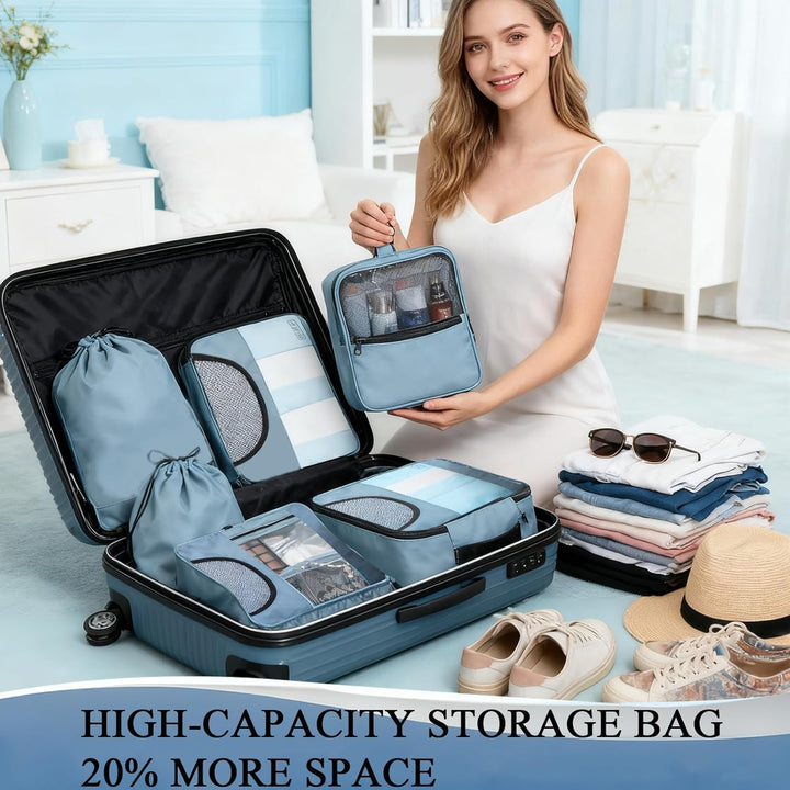 packing cube 8Pcs Blue-grey, 8Pcs Blue-grey