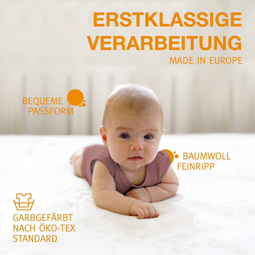 wellyou – Baby Body ohne Arm aus 100% super weicher Baumwolle – 2er Set Kinder Body Ärmellos für Mäd