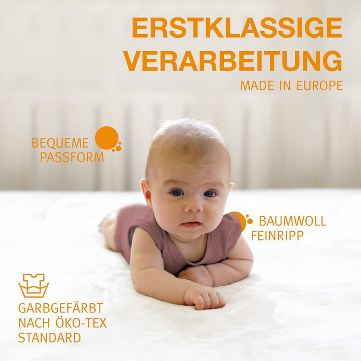 wellyou – Baby Body ohne Arm aus 100% super weicher Baumwolle – 2er Set Kinder Body Ärmellos für Mäd