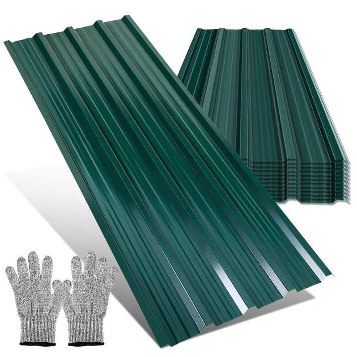 12X Trapezblech 129×46cm – 7m², Wellblechplatten für Dach 0,25mm, 0,25mm, Verzinktes Stahl Profilble