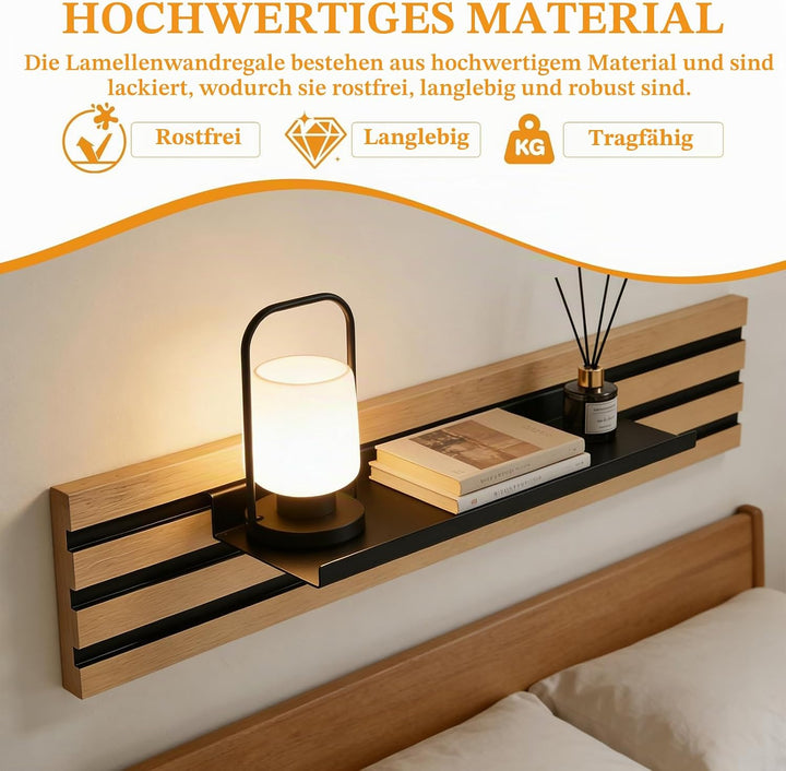 1 Pcs Regal für Akustikpaneele Ohne Bohren 40 x 15 cm, Wandorganizer für Akustikpaneele Schwarz, Aku