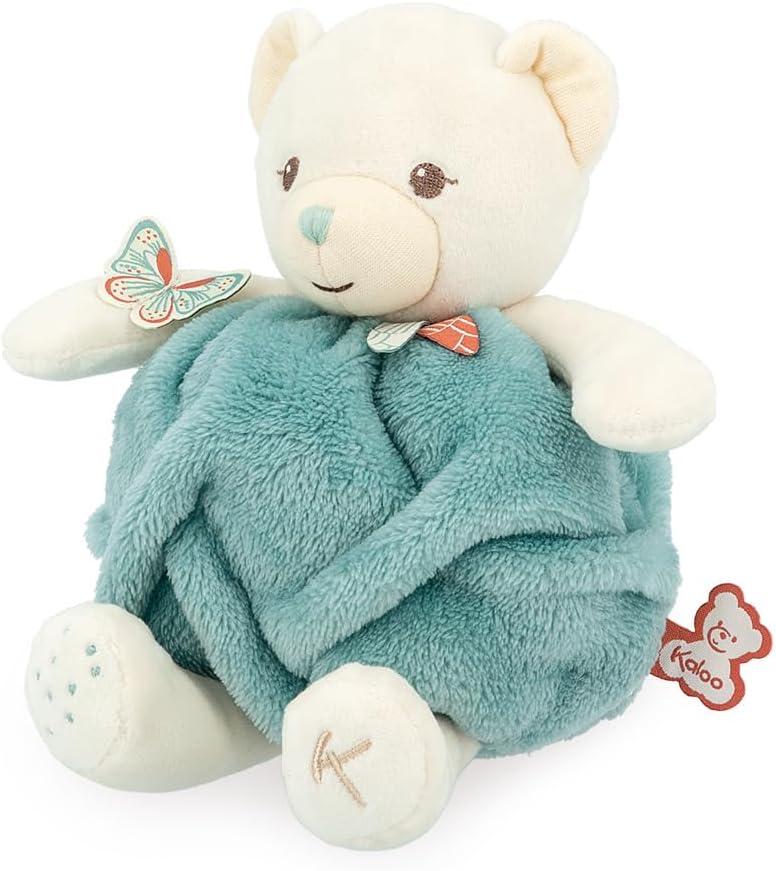 KALOO - Feder – Liebesblase Bär grün – Teddybär weich 23 cm – kleines Kuscheltier Baby – entwickelt