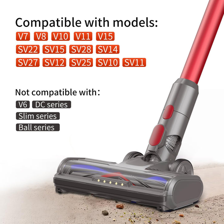 Bürste Zubehör Kompatibel mit Dyson V7 V8 V10 V11 V15 Staubsaugern Bodenbürste mit Frontlichter Desi