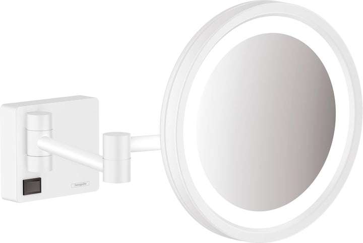 hansgrohe AddStoris - Kosmetikspiegel mit LED-Beleuchtung, Schminkspiegel mit Beleuchtung, Rasierspi