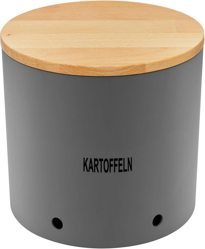 Magu Natur-Design Kartoffeltopf Zwiebeltopf Knoblauchtopf Anthrazit aus einem Polymer aus natürliche