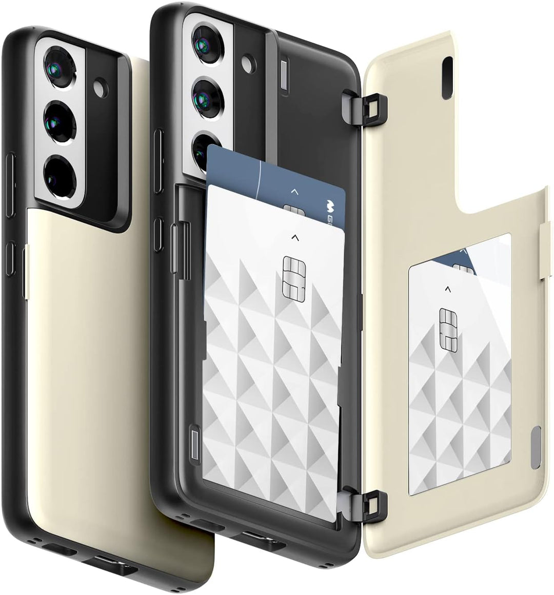 GOOSPERY Magnetic Door Bumper Hülle Kompatibel mit Galaxy S22, Dual Layer protektive Kartenhalter Wa