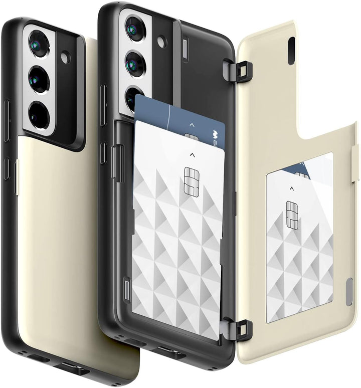 GOOSPERY Magnetic Door Bumper Hülle Kompatibel mit Galaxy S22, Dual Layer protektive Kartenhalter Wa