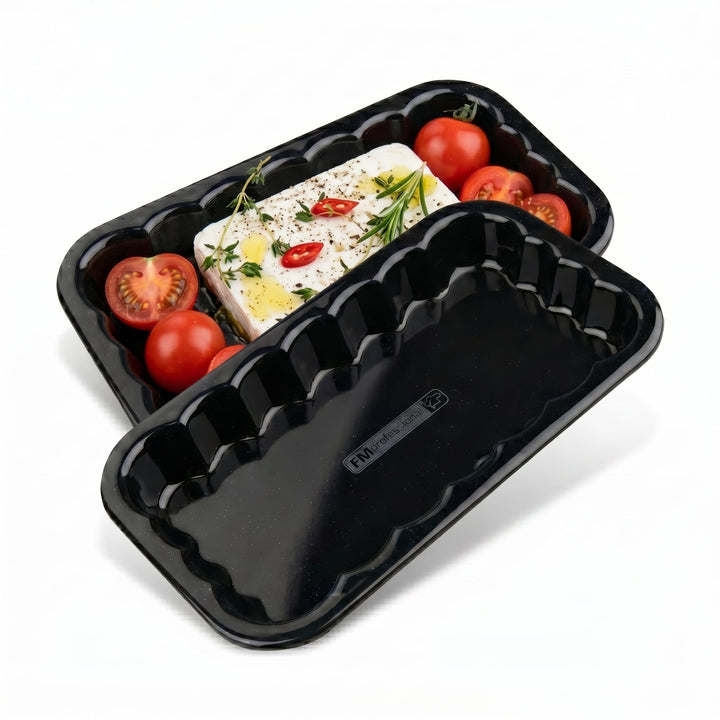 FMprofessional 2X Grillschale aus emailliertem Edelstahl by Fackelmann – Wiederverwendbare Schale fü