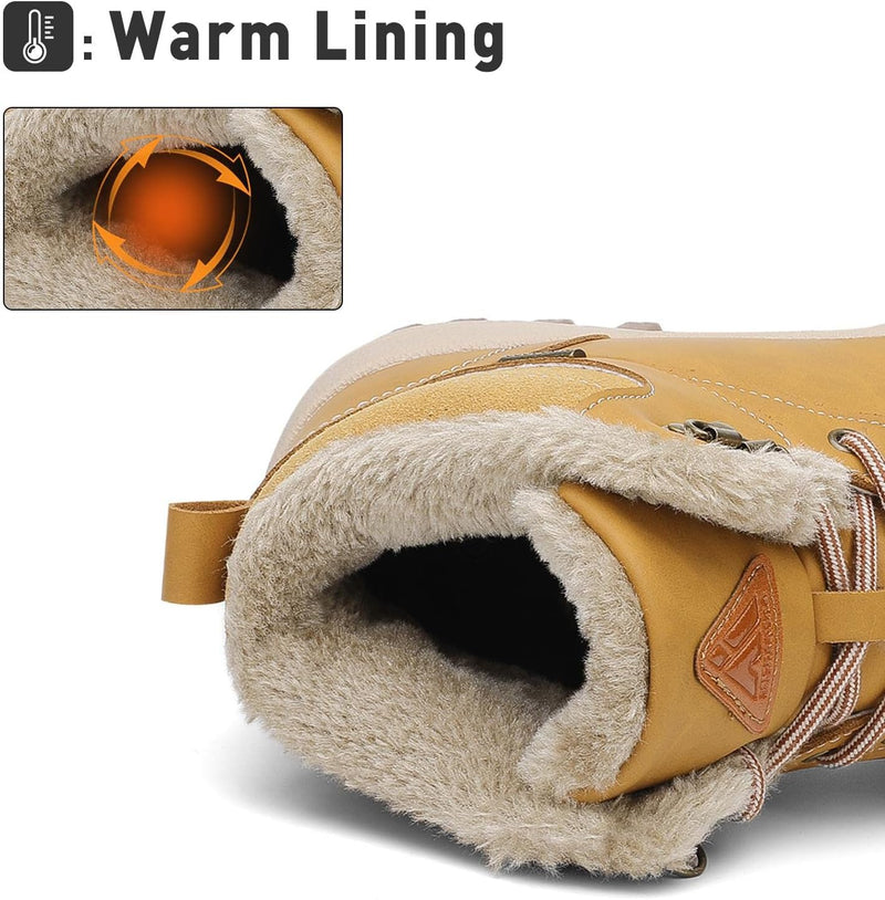 Mishansha Unisex Winterschuhe Winterstiefel mit Warm Gefüttert, Gr. 36-48 37 EU Buttergelb, 37 EU Bu