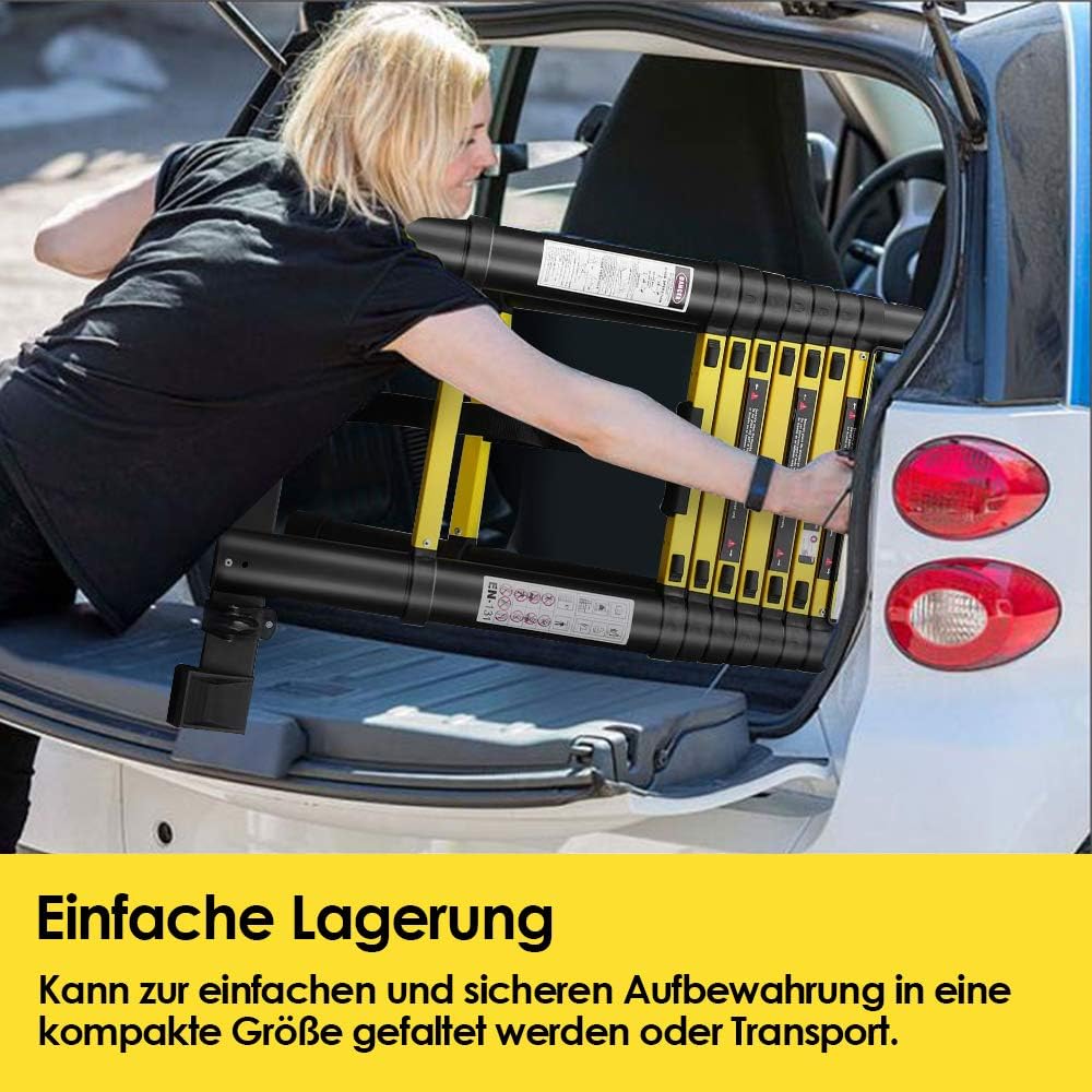 Ansobea Teleskopleiter 5m Mehrzweckleiter Ausziehbare Leiter Alu teleskopleiter Maximale Tragkraft v