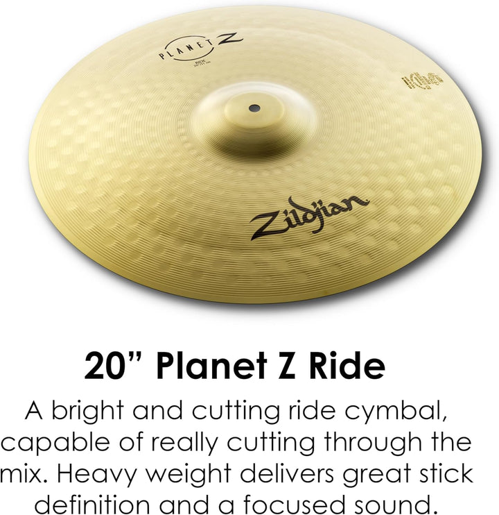 Zildjian ZB4PK Planet Z Series - 4 Cymbal Set (14" pr, 16", 20") 14" Hi-Hats, 16" Crash, 20" Ride Pl