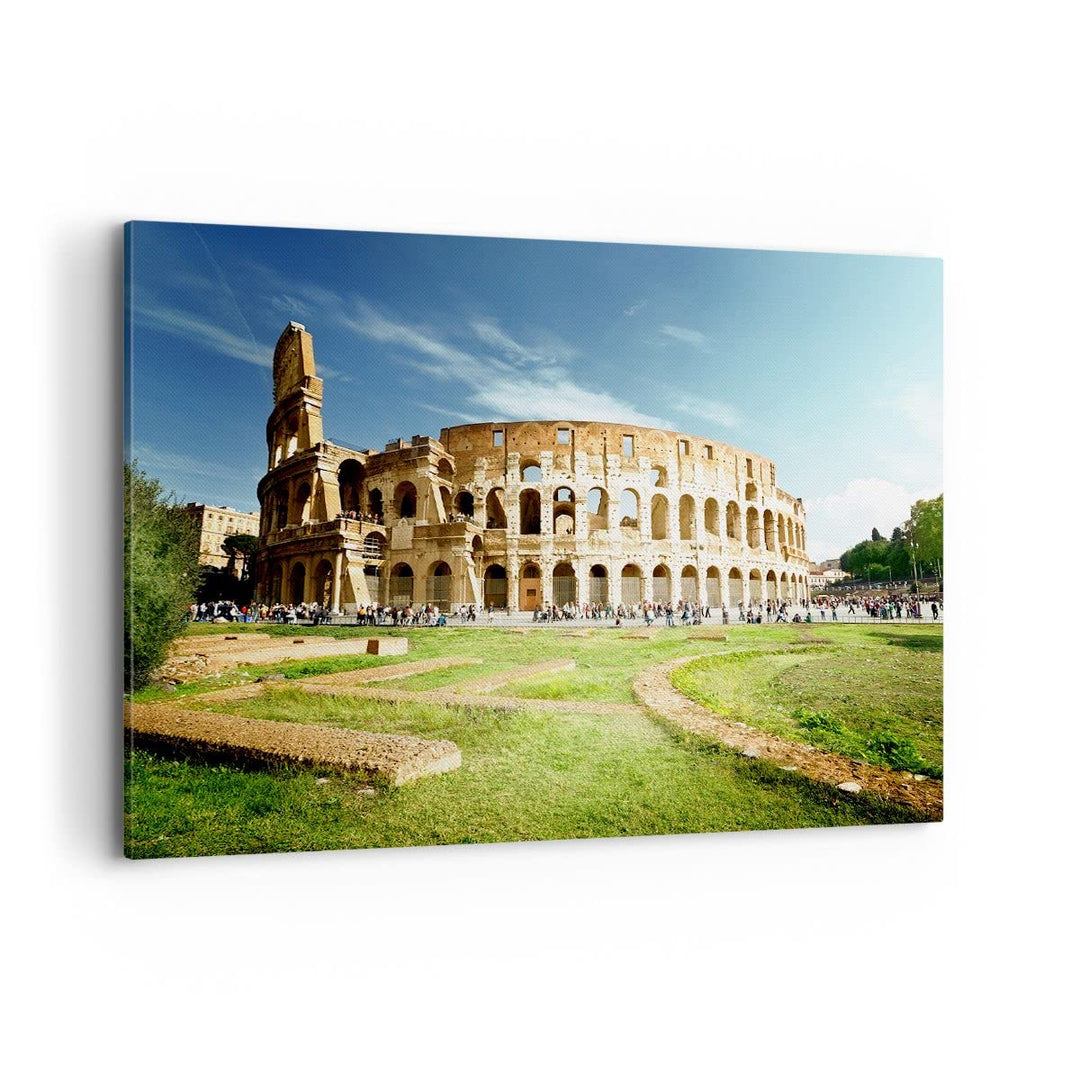 Bilder auf Leinwand 100x70cm Leinwandbild Archäologie Architektur Italien Kolosseum Gross Wanddeko B