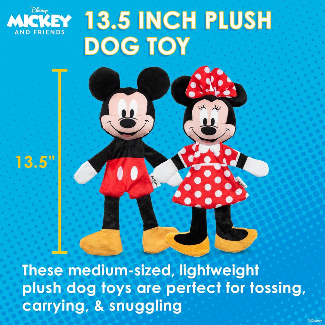 Disney for Pets Mickey Mouse & Minnie Mouse Plüsch-Quietscher mit knisterndem Flattie-Körper, Hundes