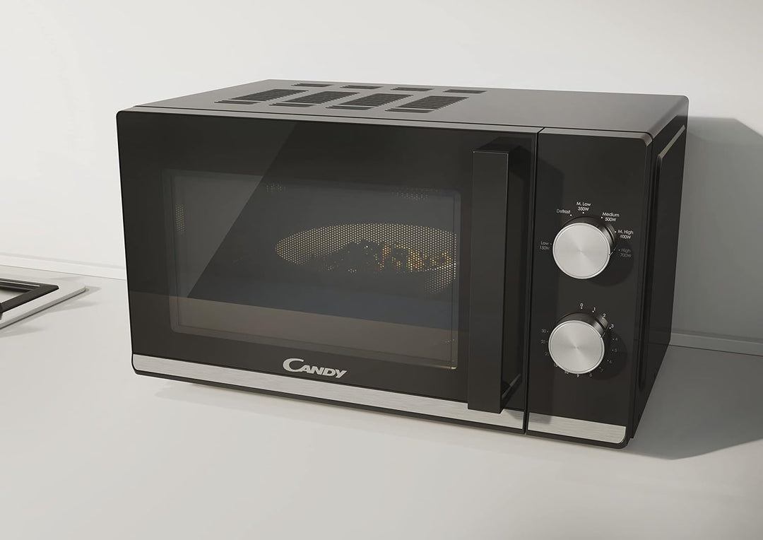Candy Moderna CMW20TNMB Mikrowelle, 700W, 20 Liter, Auftau-Programm, Gar-Ende-Signal, Kindersicherun
