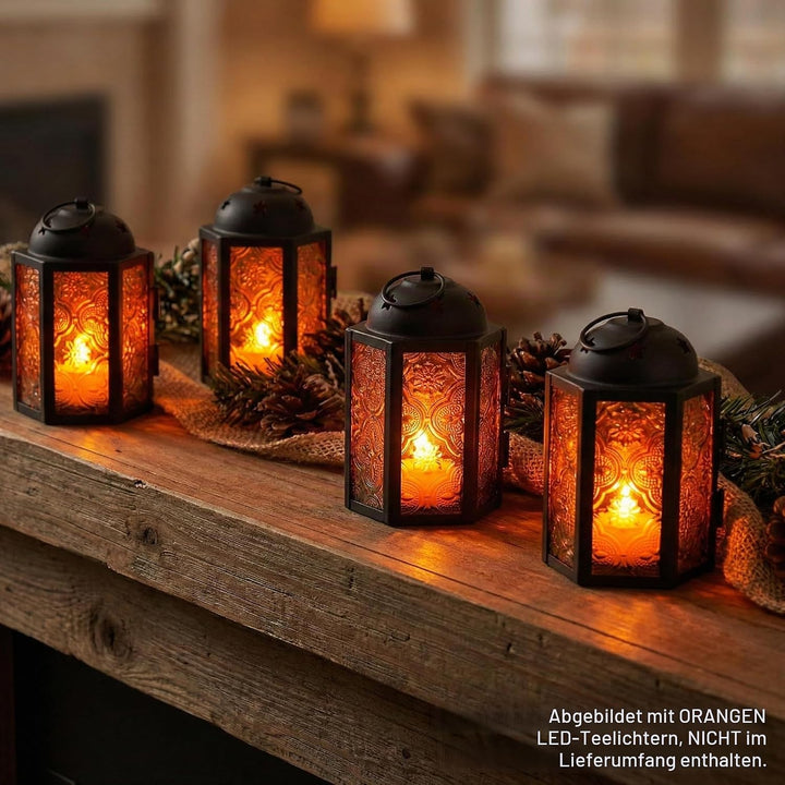Dekorative Kerzenlaterne für Halloween, Hochzeiten, Terrasse und Heimdekoration, kleine marokkanisch