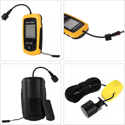A31DS Fischfinder 100m Tragbar Echolot Sonar Sensor LCD Alarm Fischfinder Fischortungsgerät Wireless