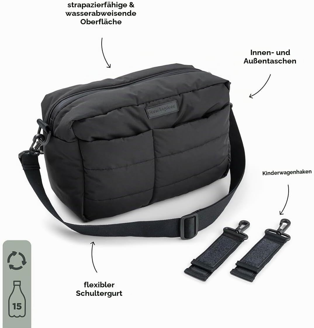 Done by Deer Wickeltasche Kinderwagen - Windeltasche - Wasserabweisende Kinderwagentasche mit Wickel