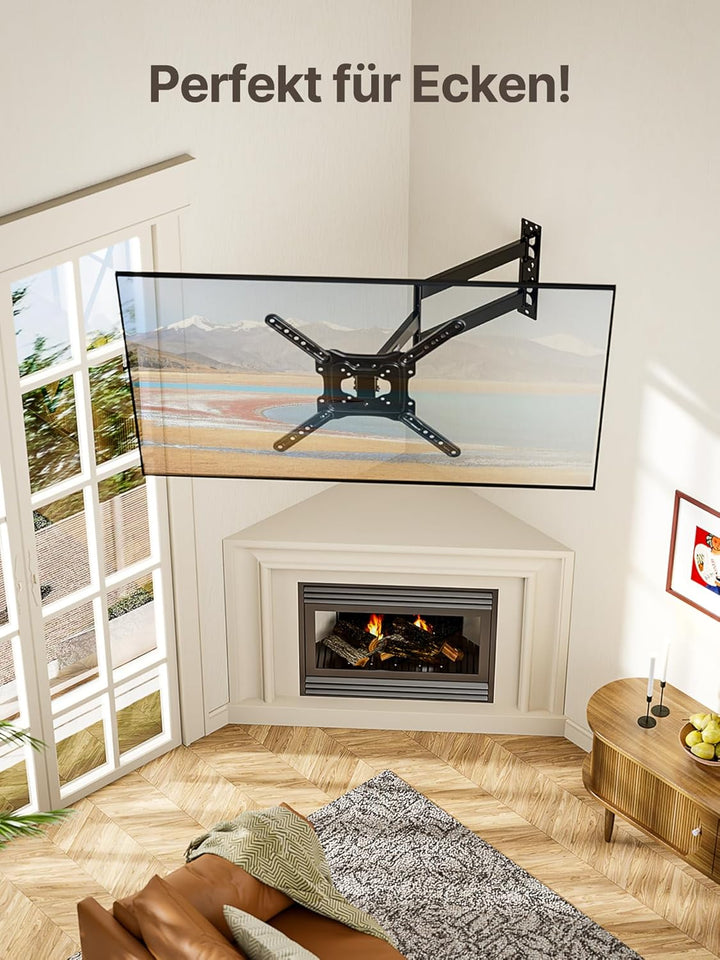 monTEK Lang Arm 728mm TV Wandhalterung Schwenkbar für 23-65 Zoll Fernseher, ausziehbare TV Halterung