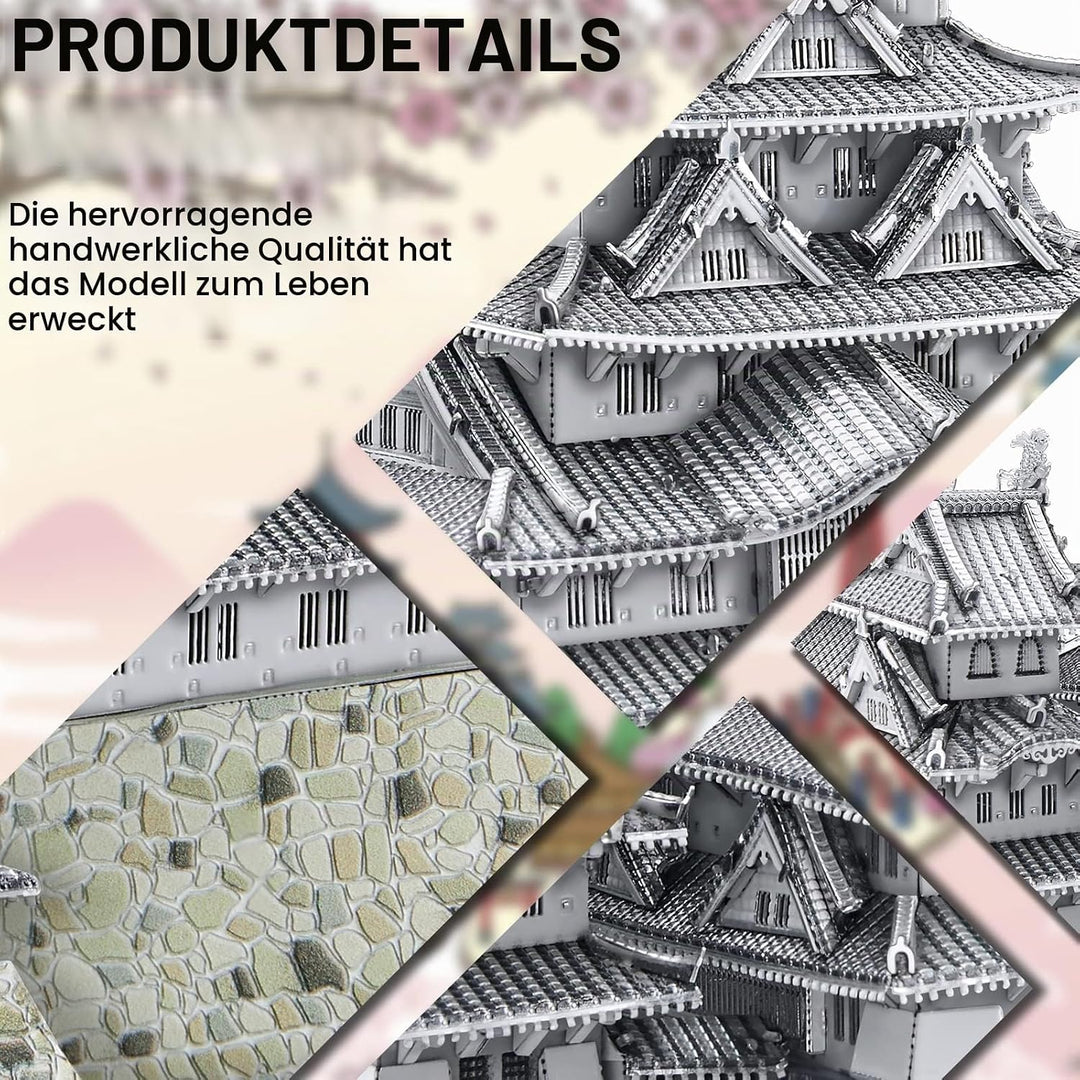 Piececool 3D Puzzle Metall Architecture Himeji-jo Japan, 3D Metall Puzzle Pierecool für 340 Edelstah