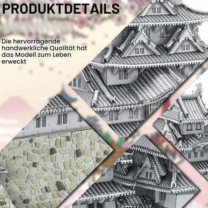 Piececool 3D Puzzle Metall Architecture Himeji-jo Japan, 3D Metall Puzzle Pierecool für 340 Edelstah