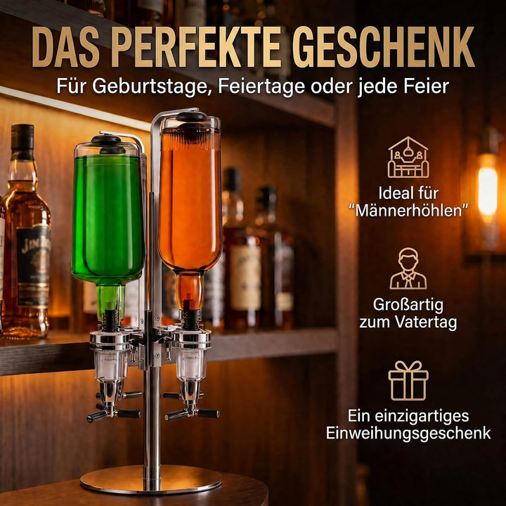 GOODS+GADGETS Bar-Butler für Spirituosen Flaschenhalterung für Getränke 4cl Dosierer Getränkespender