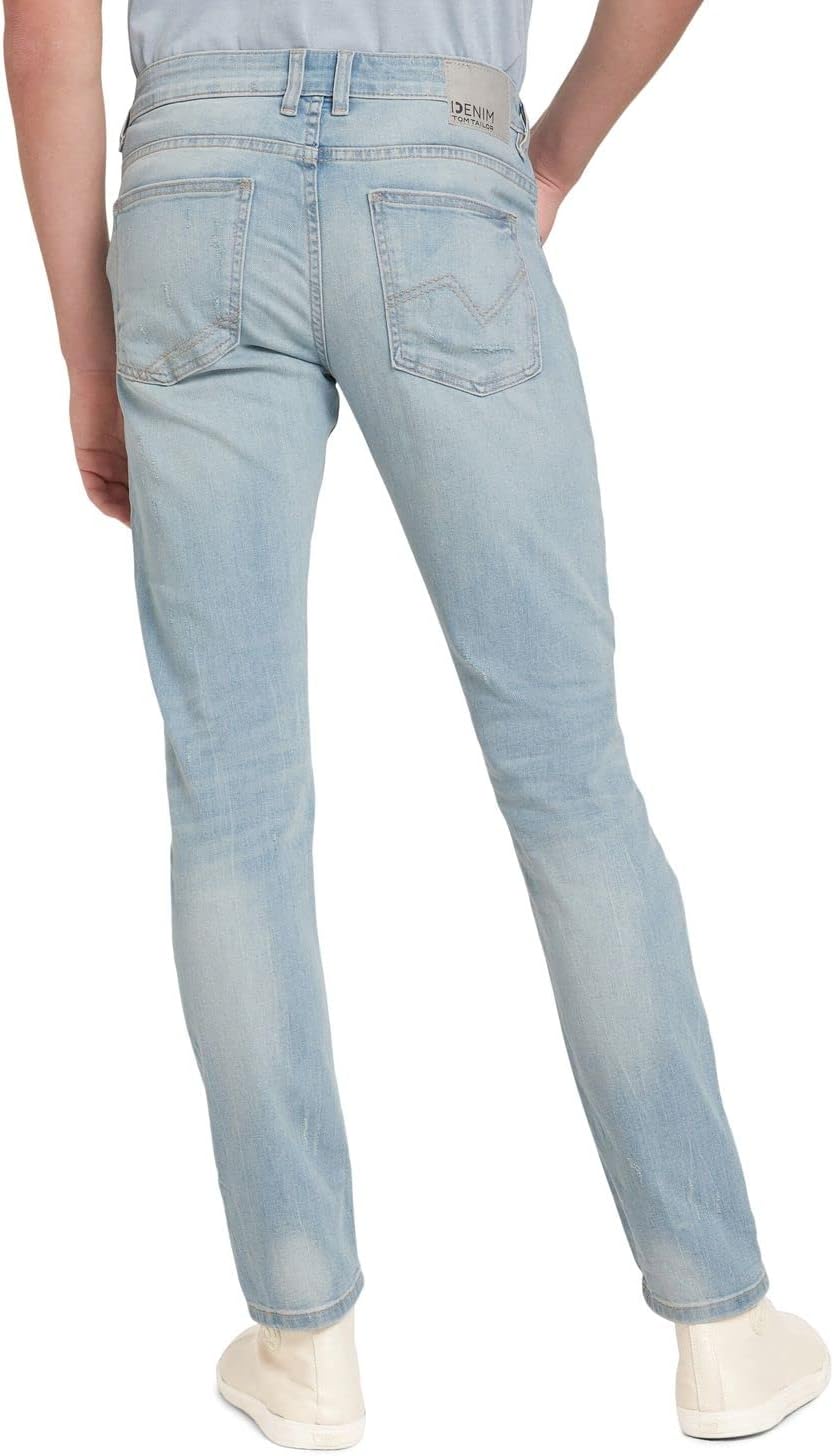 TOM TAILOR Denim Herren Piers Slim Jeans 29W / 32L 10117 - Used Bleached Blue Denim, 29W / 32L 10117