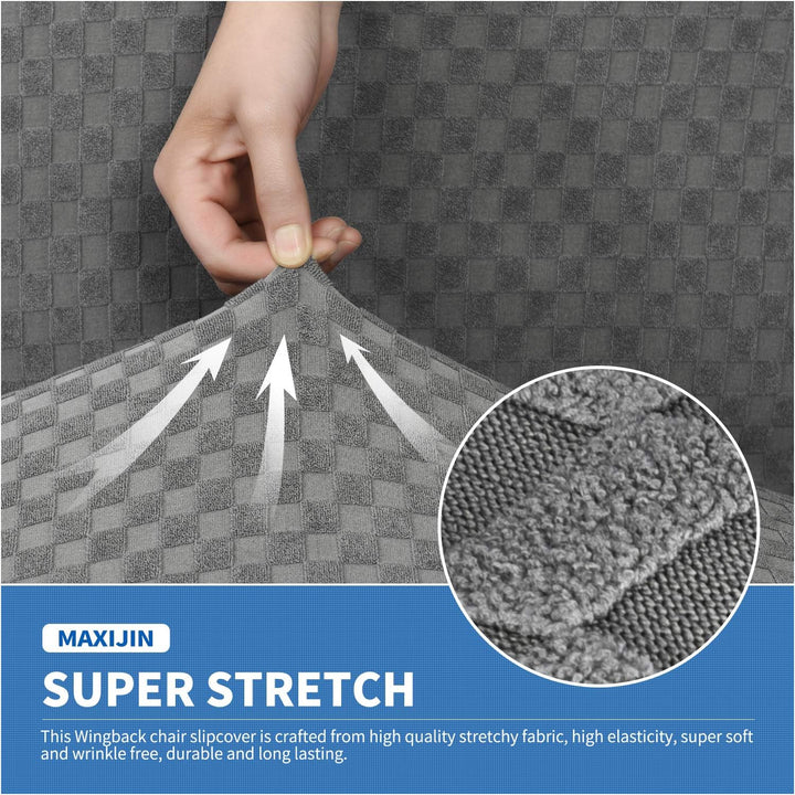 MAXIJIN Elastischer Sesselbezug mit Ohren 1 Stück Jacquard Sofaschutz Kopfstütze Sofabezug Sessel mi