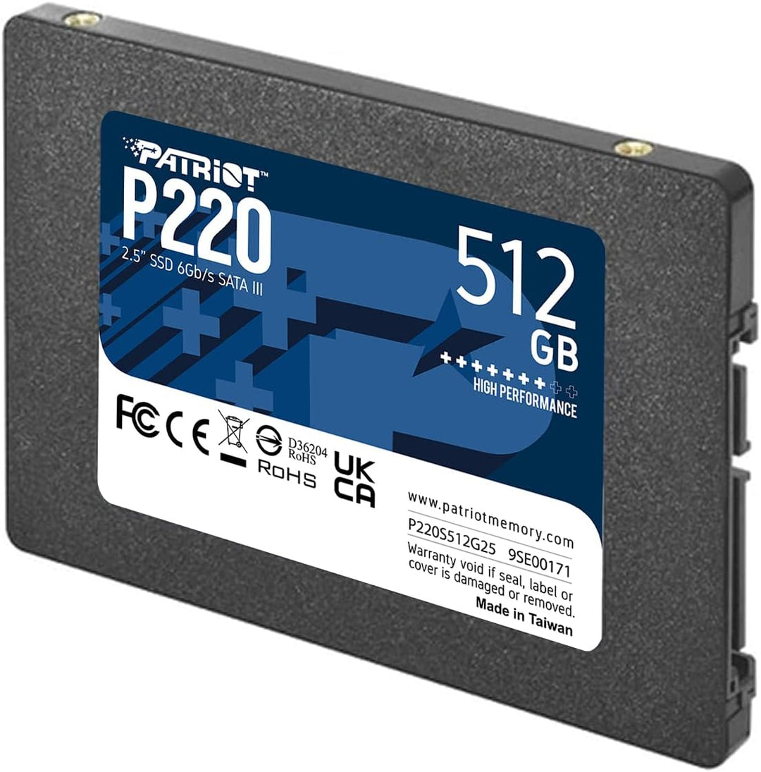 Patriot Memory P220 Internes Solid State Drive 512GB SSD SATA 3 2,5 Zoll, 512GB